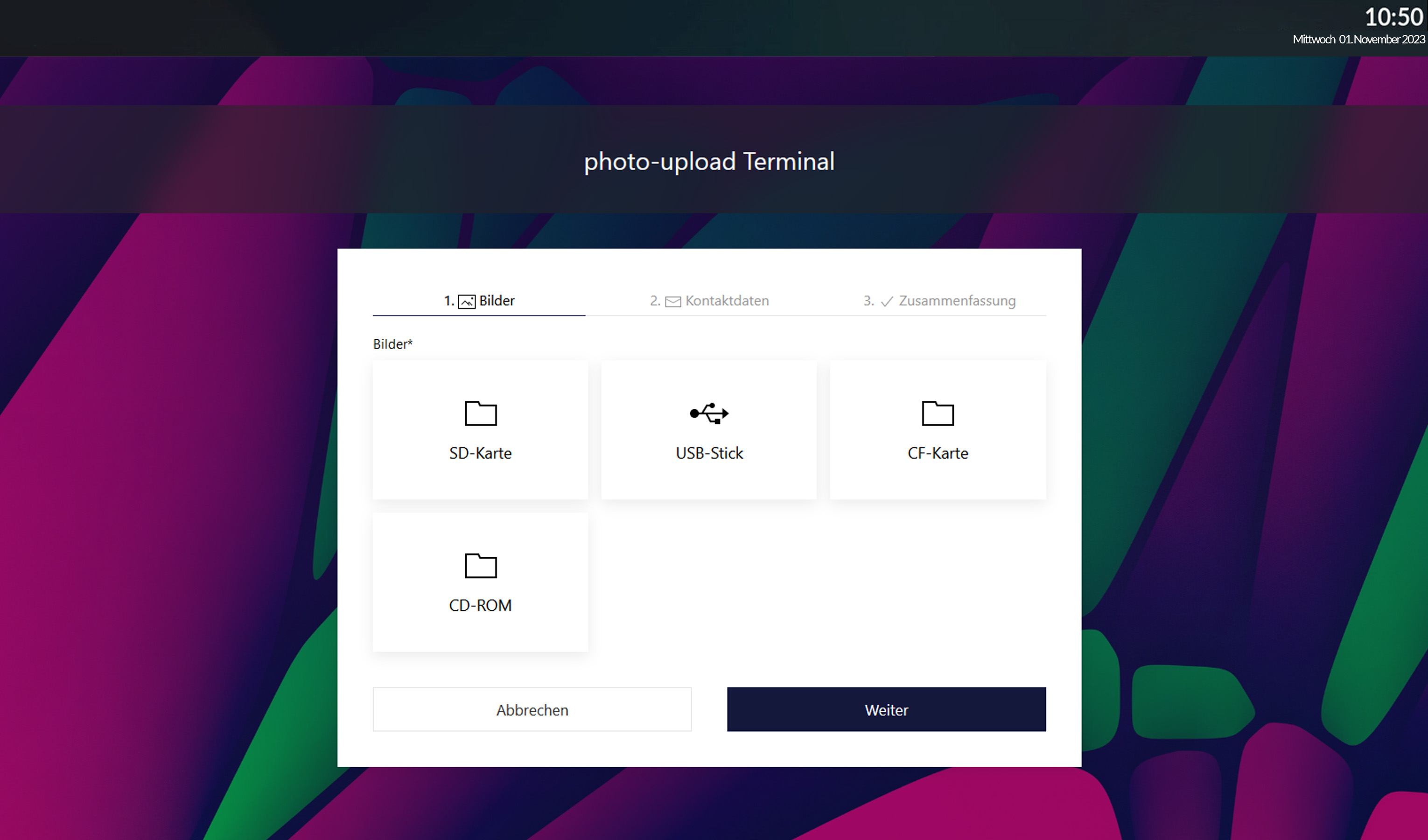Terminal Medienauswahl