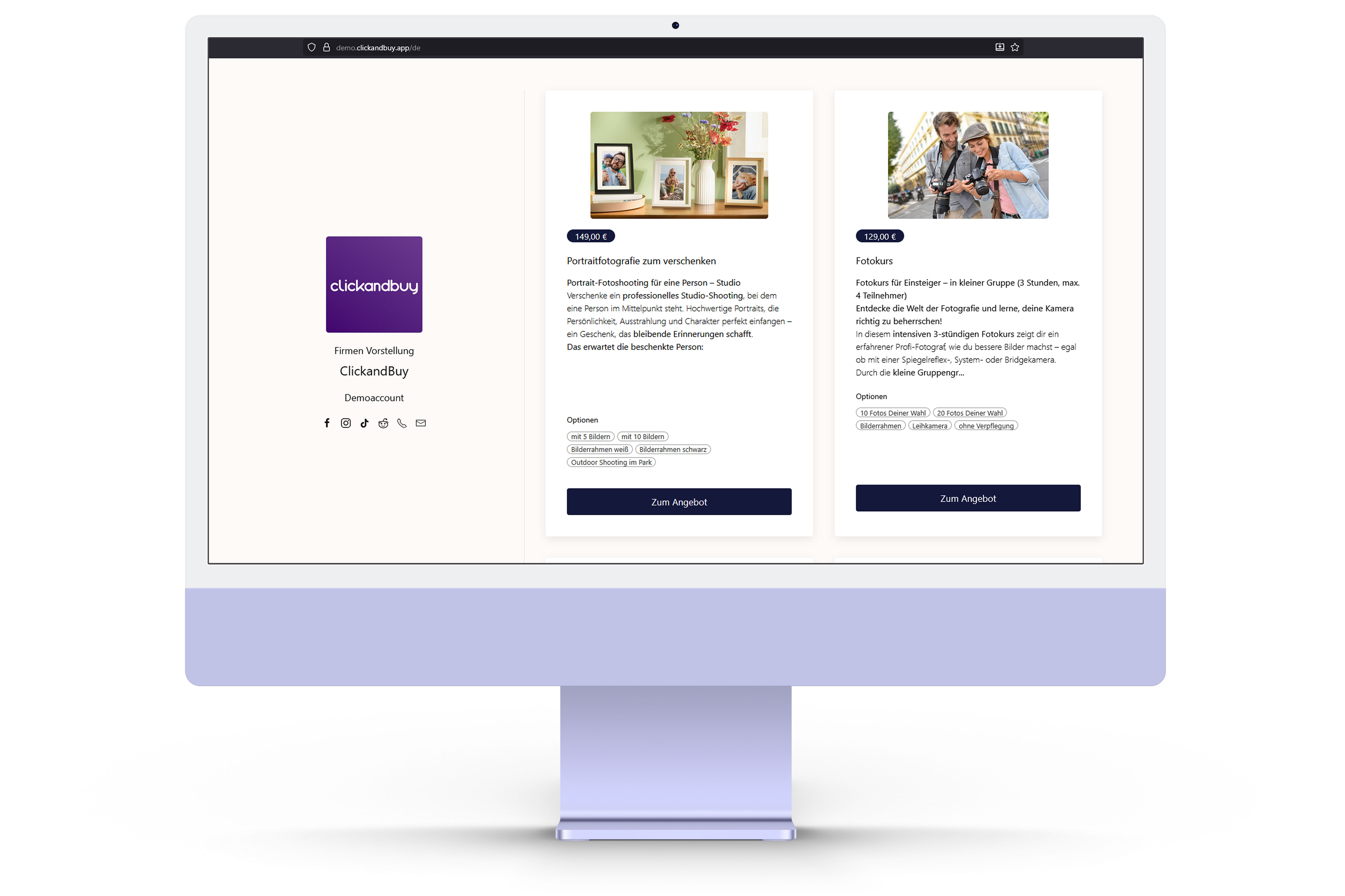 clickandbuy im iMac Mockup